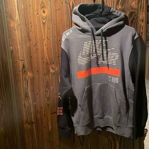 Nike hoodie gray and black with orange . New with tags size small